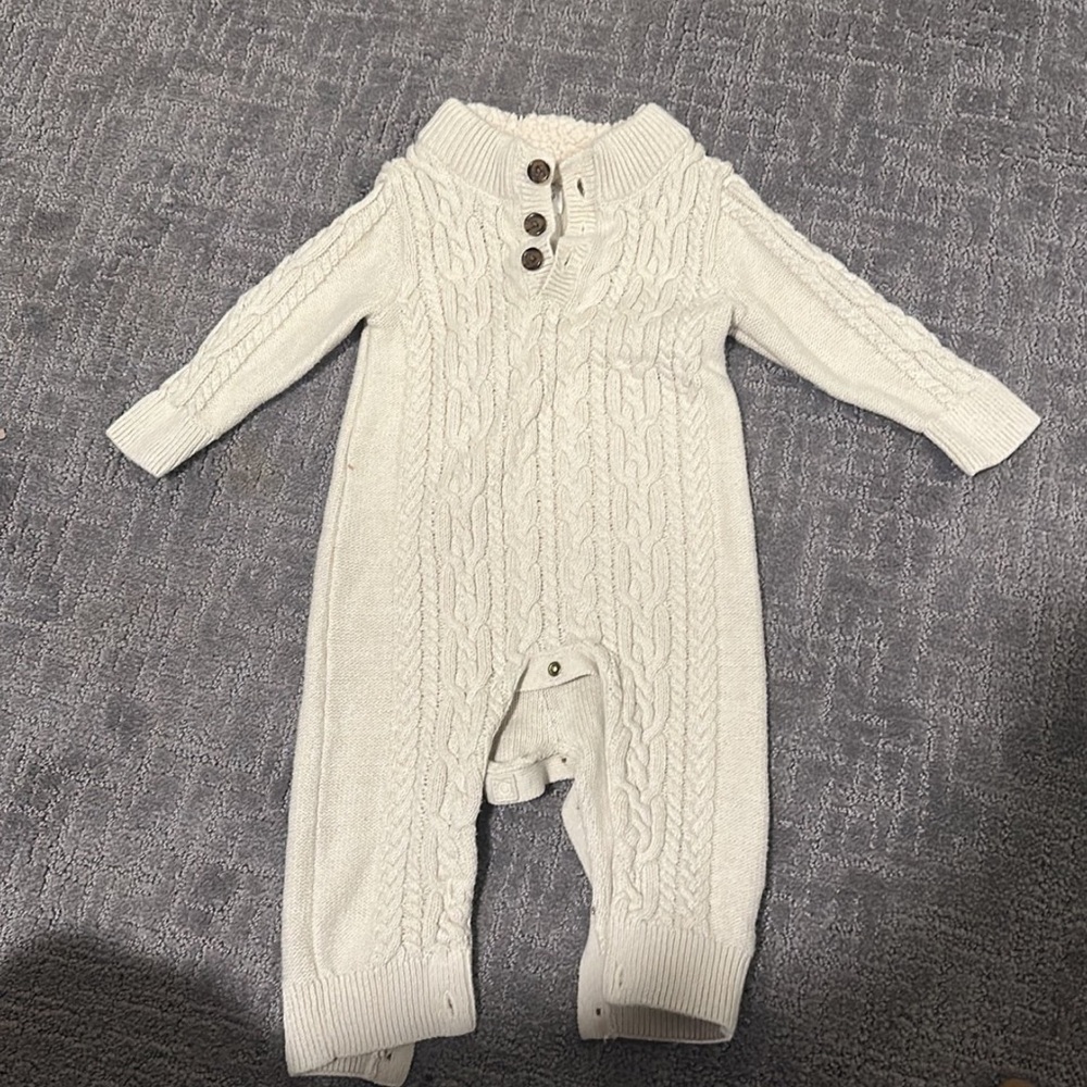 Gap Boys 12 18 Month Cream Sweater Romper
